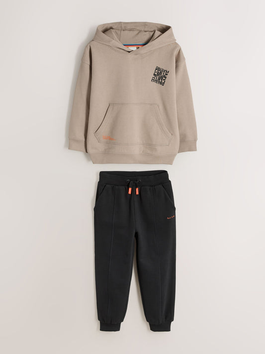Disney Kidz - Paul Smith Junior Stone/Black Graphic Hoodie and Joggers Set image 1