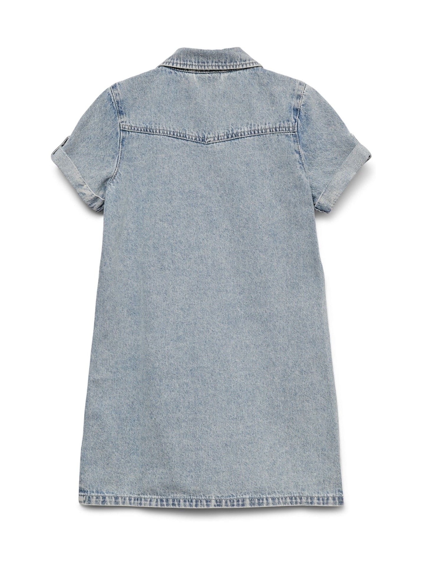 Dsiney Kidz - VERO MODA Blue Girl Short Sleeve Button Down Denim Dress image 6