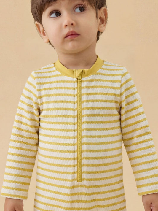 Dsiney Kidz - MORI Yellow Stripe Long Sleeve Sun Safe Swimsuit image 2