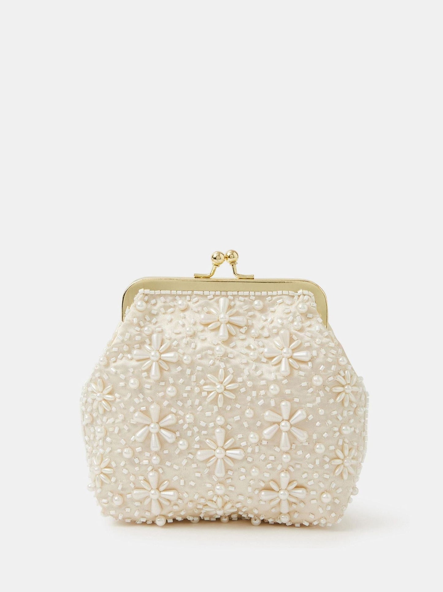 Angels By Accessorize Natural Pearl Flower Clip Frame Bag image 1