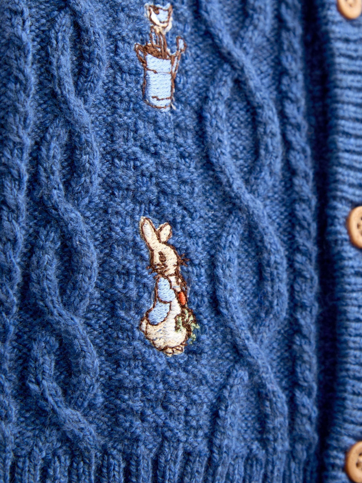 Jojo Maman Bébé Blue Peter Rabbit™ Cable Knit Cardigan - image 5