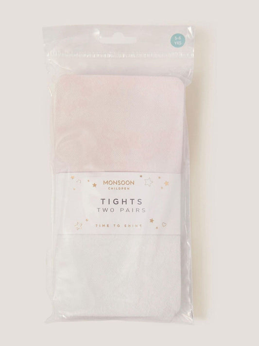 Monsoon Pink Lace Tights 2-Pack image 2