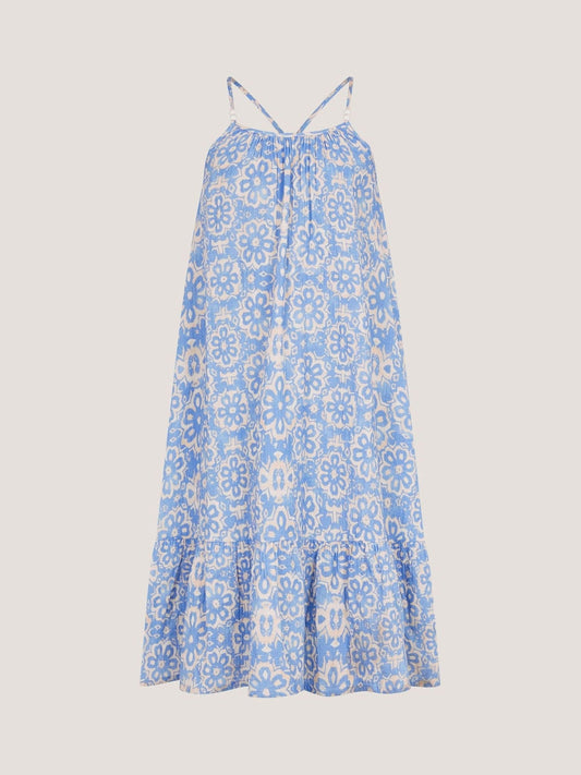 Monsoon Blue Ikat Print Strappy Dress image 2