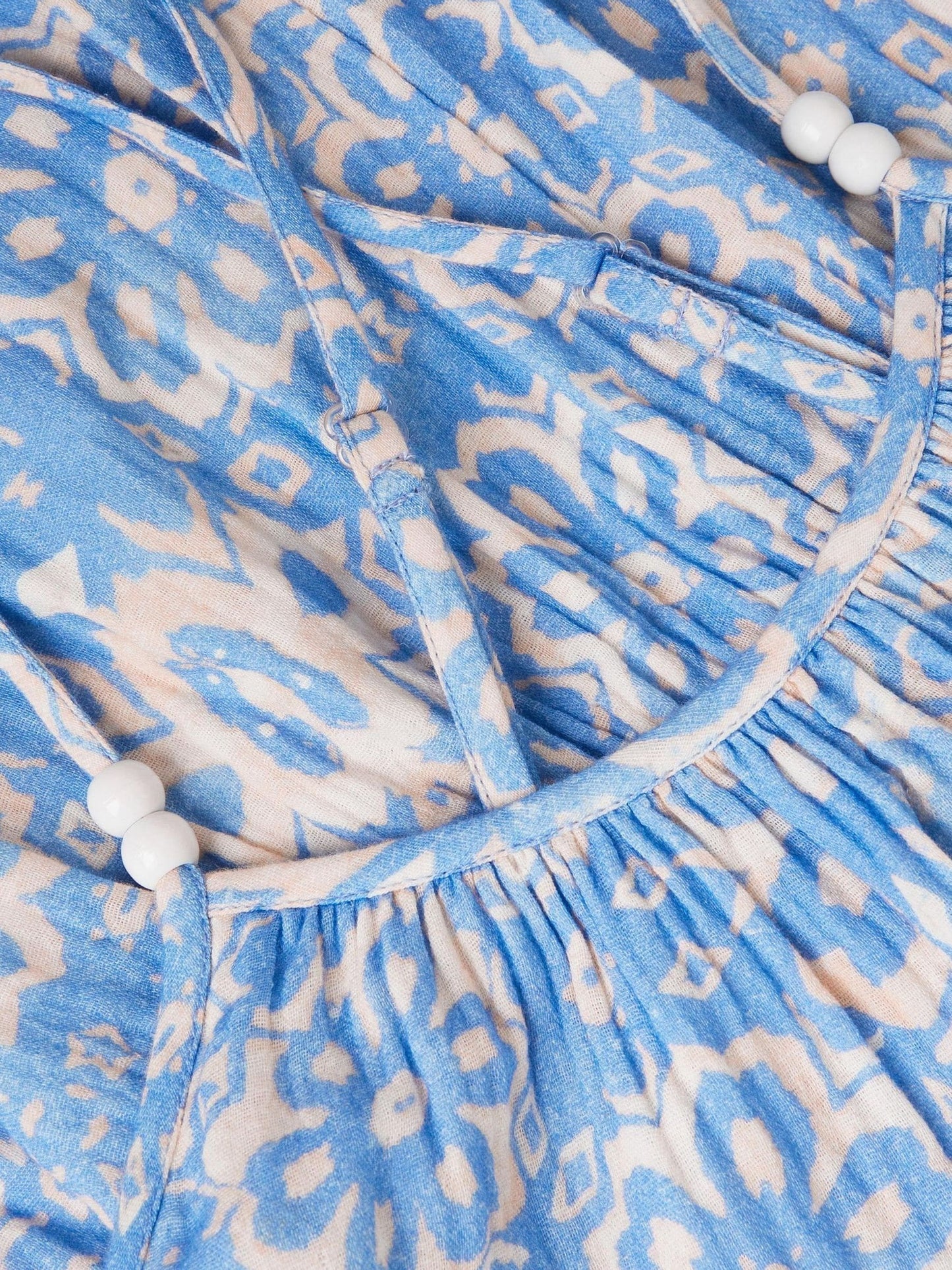 Monsoon Blue Ikat Print Strappy Dress image 4