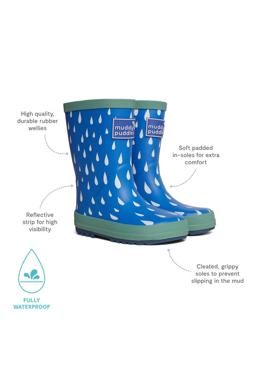 Muddy Puddles Blue Toddler Ankle Wellies image 2