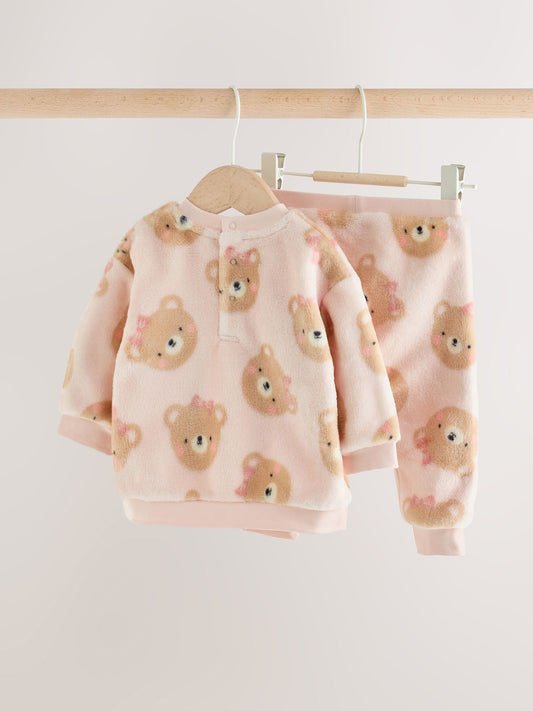 Dsiney Kidz - Pink Bear Baby Fleece Sweater and Leggings Set 2 Piece (0mths-2yrs) image 2