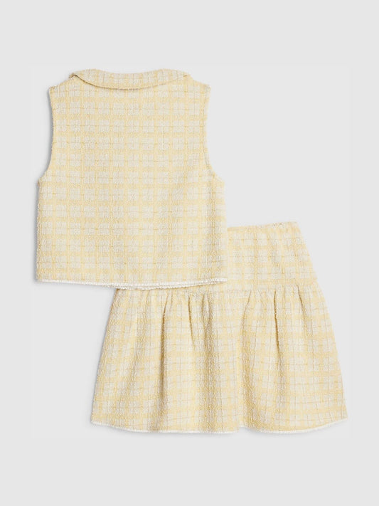 Dsiney Kidz - River Island Yellow Boucle Waistcoat & Skirt Set image 2