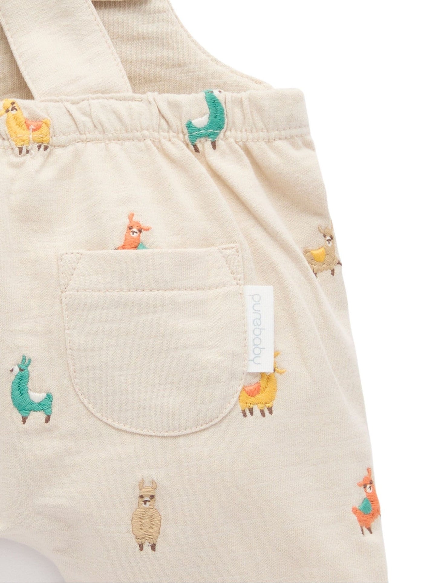 Purebaby Natural Turtle Broderie Dungaree and T-Shirt Set image 5
