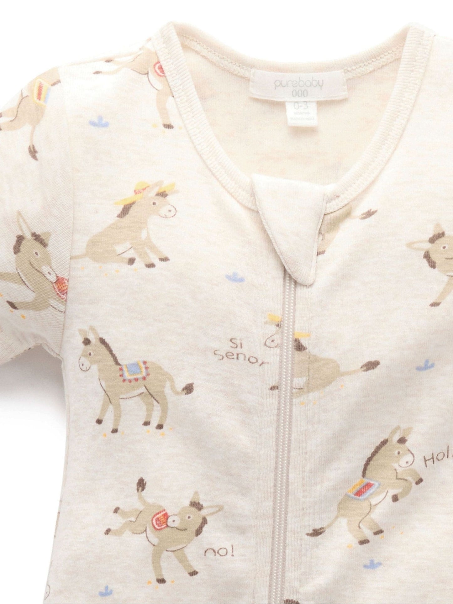 Purebaby Natural Rib Short Sleeve Zip Sleepsuit image 5