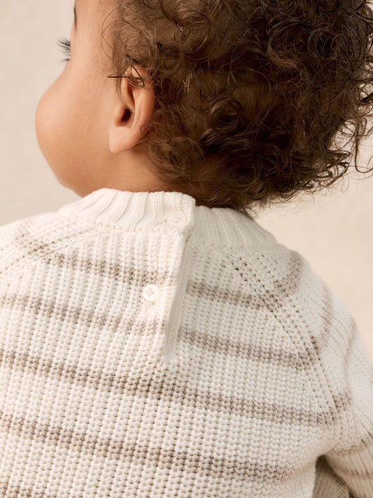 The White Company White Cotton Stripe Jumper & Leggings Set image 2
