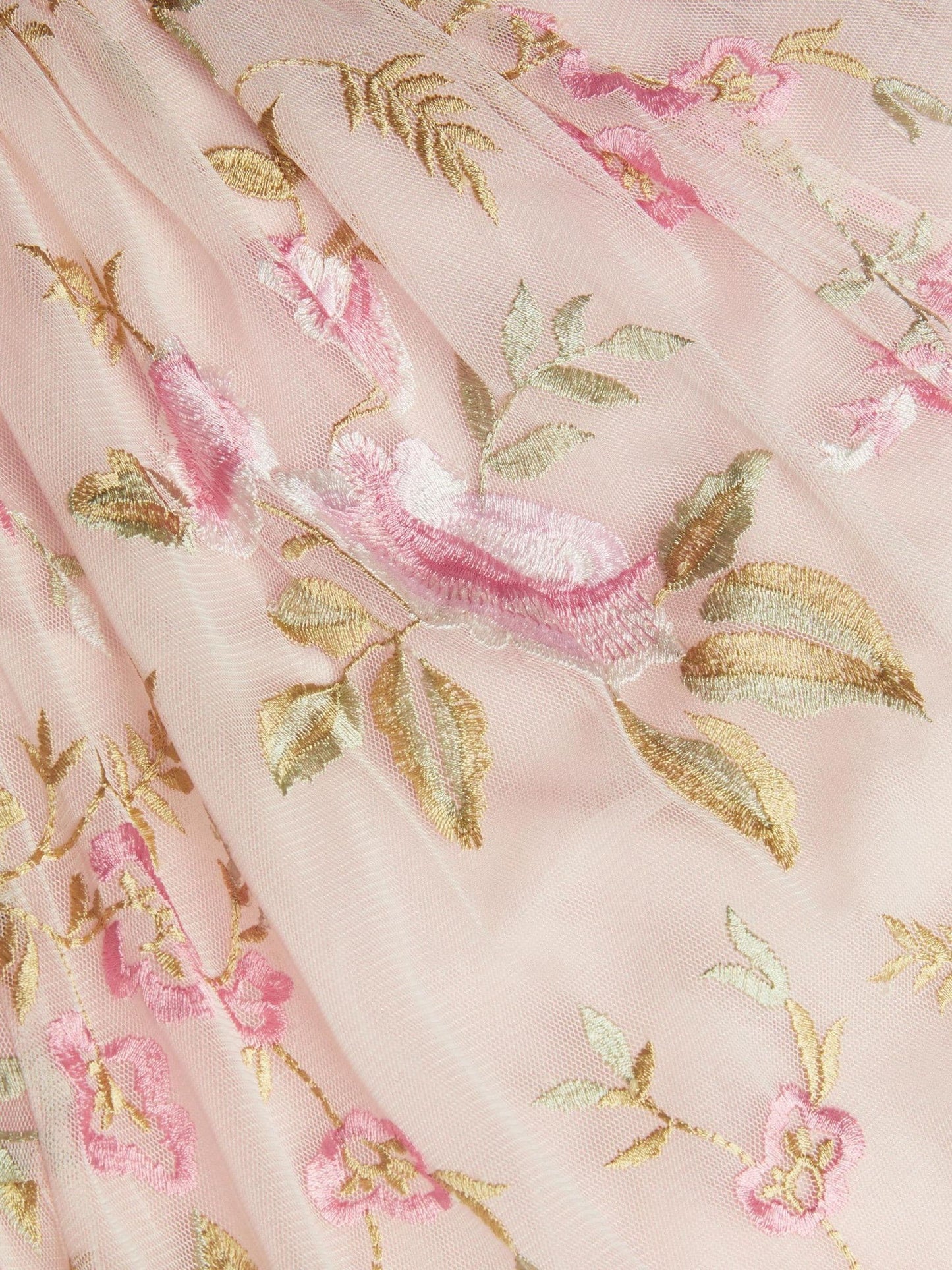 Monsoon Pink Azalea Floral Embroidered Long Sleeve Dress image 4