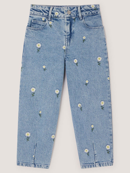 Dsiney Kidz - Monsoon Blue Daisy Embroidered Barrel Jeans image 2
