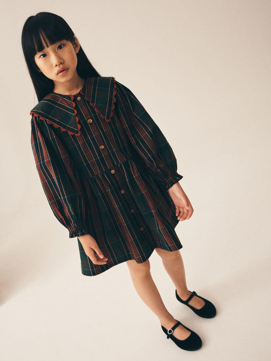 Dsiney Kidz - Red Collar Tartan Dress (3-16yrs) image 2