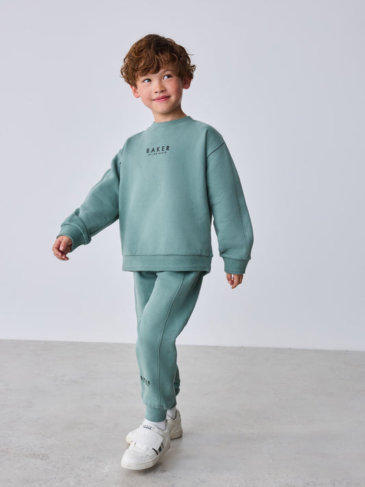Dsiney Kidz - Baker by Ted Baker Mid Green Sweatshirt and Joggers Set image 2