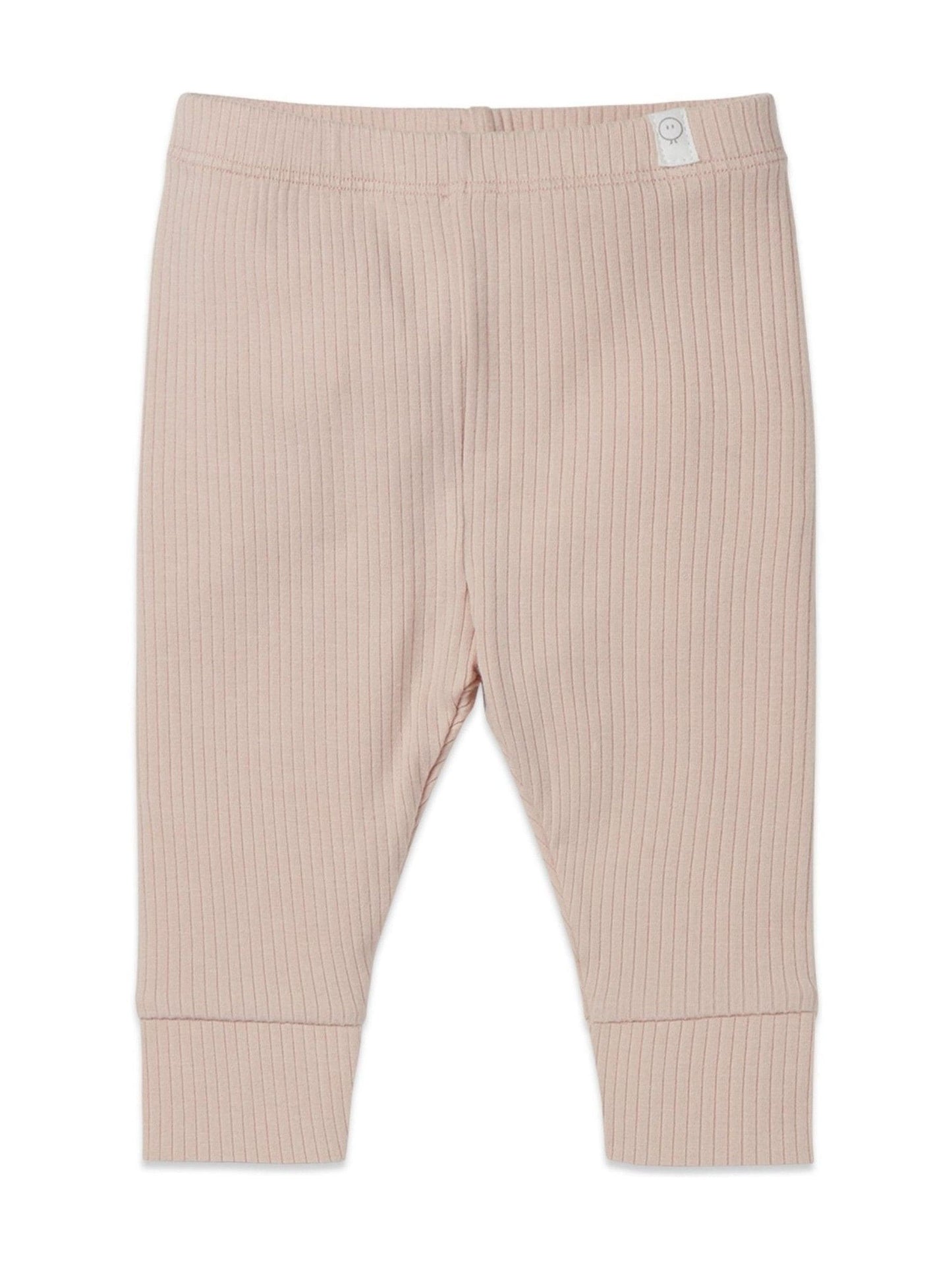 MORI Pink Ribbed Stretch Comfy Baby Leggings image 3