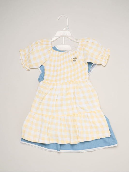 Dsiney Kidz - Miss Yellow Floral Print And Chambray Dresses 2 Pack image 2