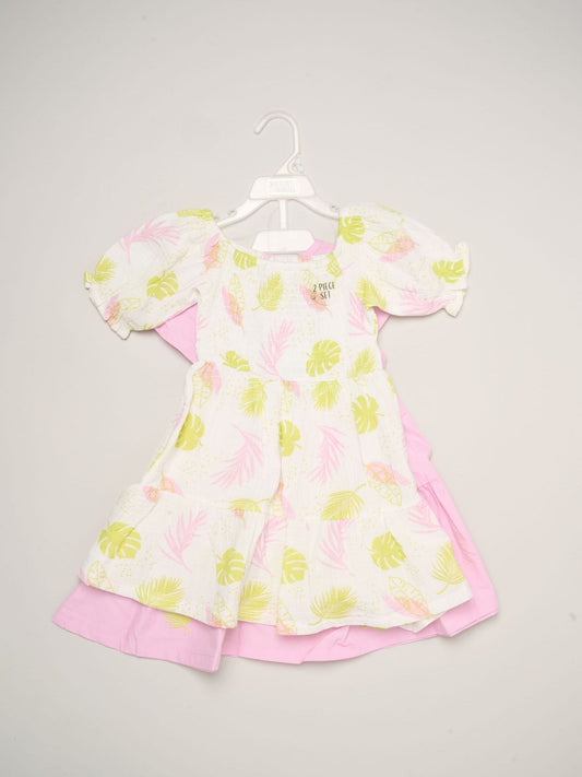Dsiney Kidz - Miss Purple Floral Print And Chambray Dresses 2 Pack image 2