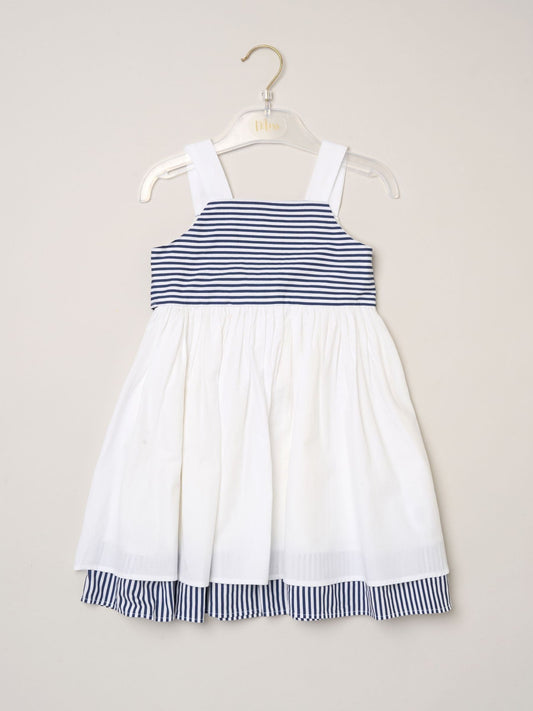 Dsiney Kidz - Miss White Stripe Panel Bow Back Dress image 2