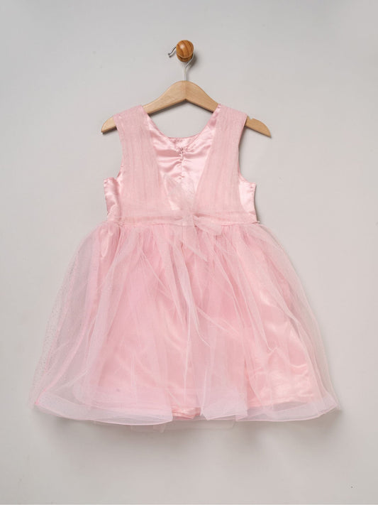 Dsiney Kidz - Miss Pink Tulle Dress With Rhinestone And Bows Set image 2