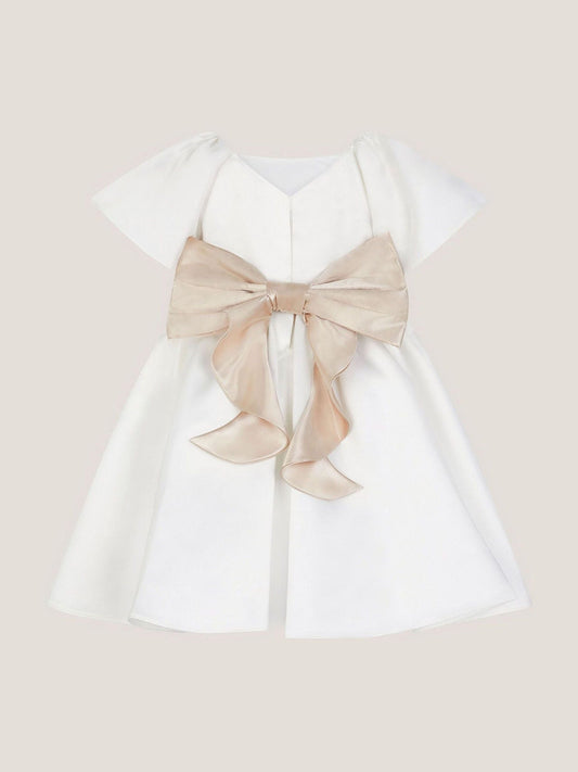Dsiney Kidz - Monsoon Cream Baby Angelica Satin Bow Dress image 2