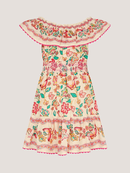 Dsiney Kidz - Monsoon Cream Jelena Butterfly Print Bardot Dress image 2