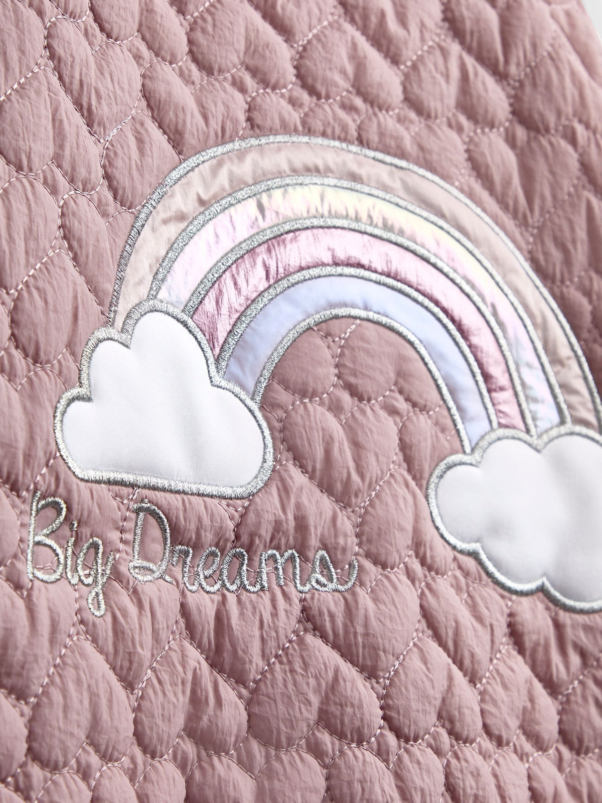 JoJo Maman Bébé Pink Unicorn Quilted Bomber Jacket - image 4