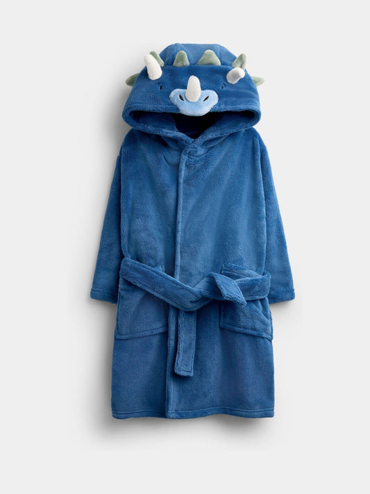 Dsiney Kidz - JoJo Maman Bébé Mid Blue Dinosaur Fleece Robe image 2