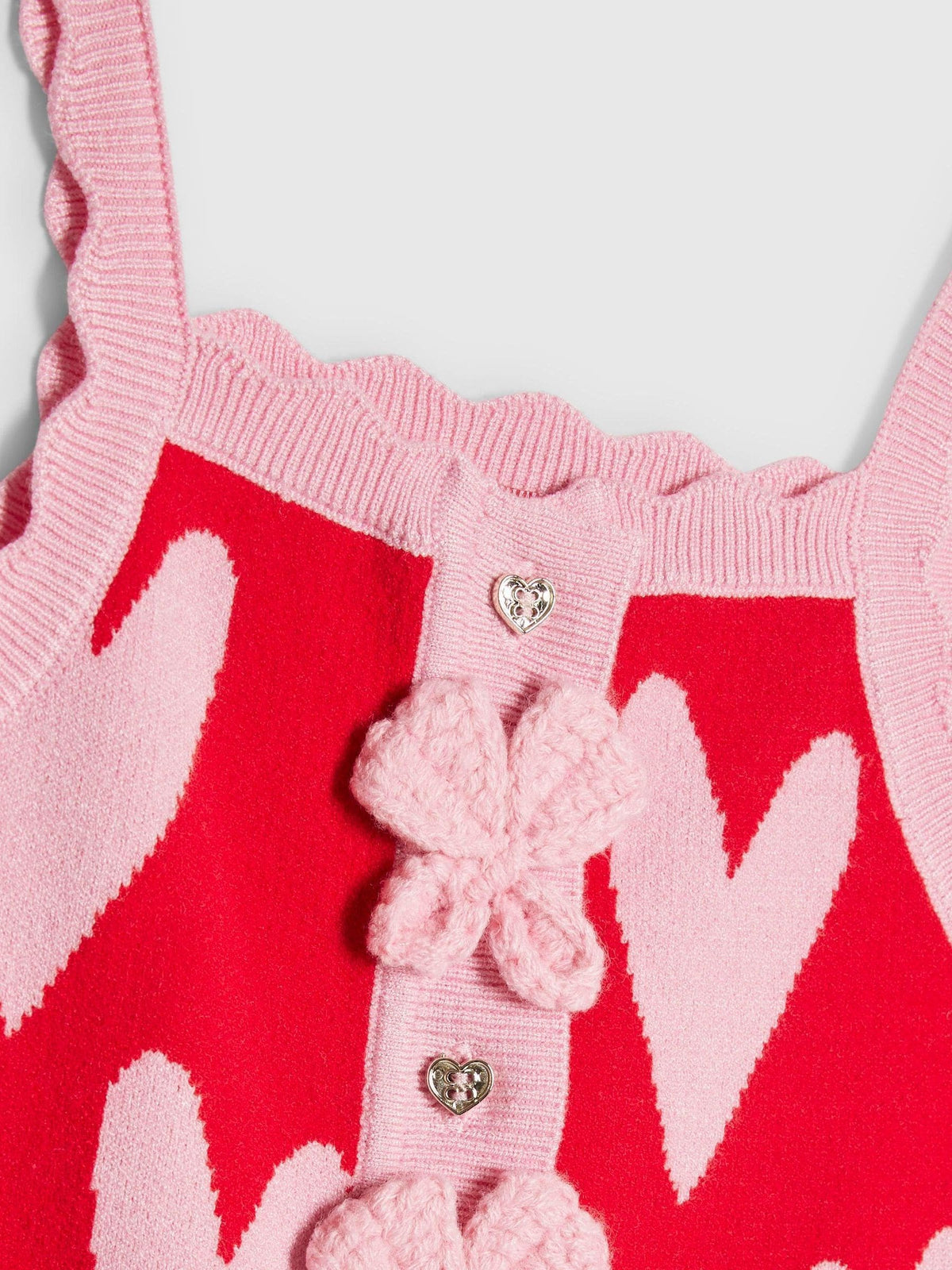 Dsiney Kidz - River Island Red Knitted Heart Blomber Set image 5