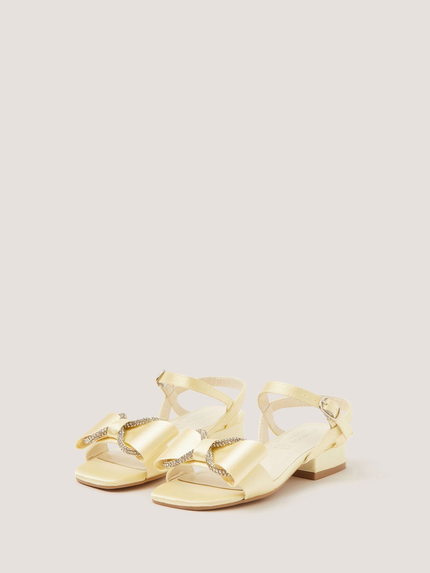 Monsoon Yellow Diamanté Bow Low Heel Sandals image 3