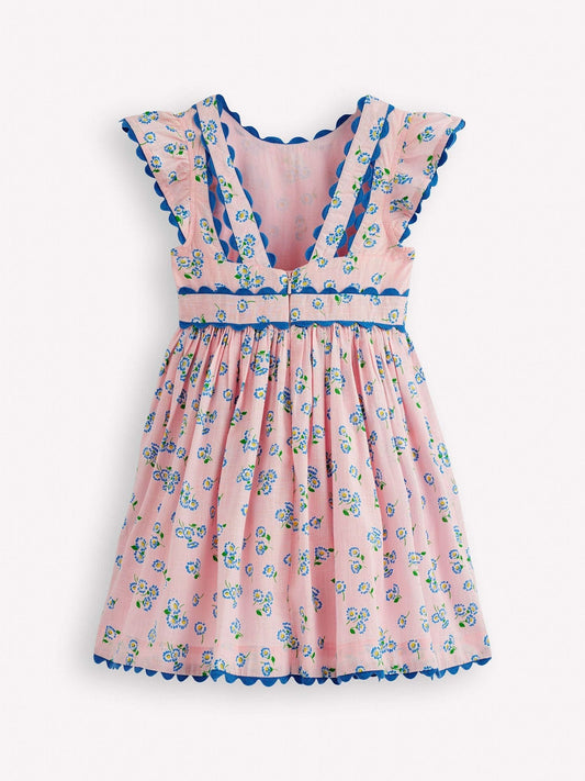 Boden Pink Ric Rac Trim Flutter Dress image 2