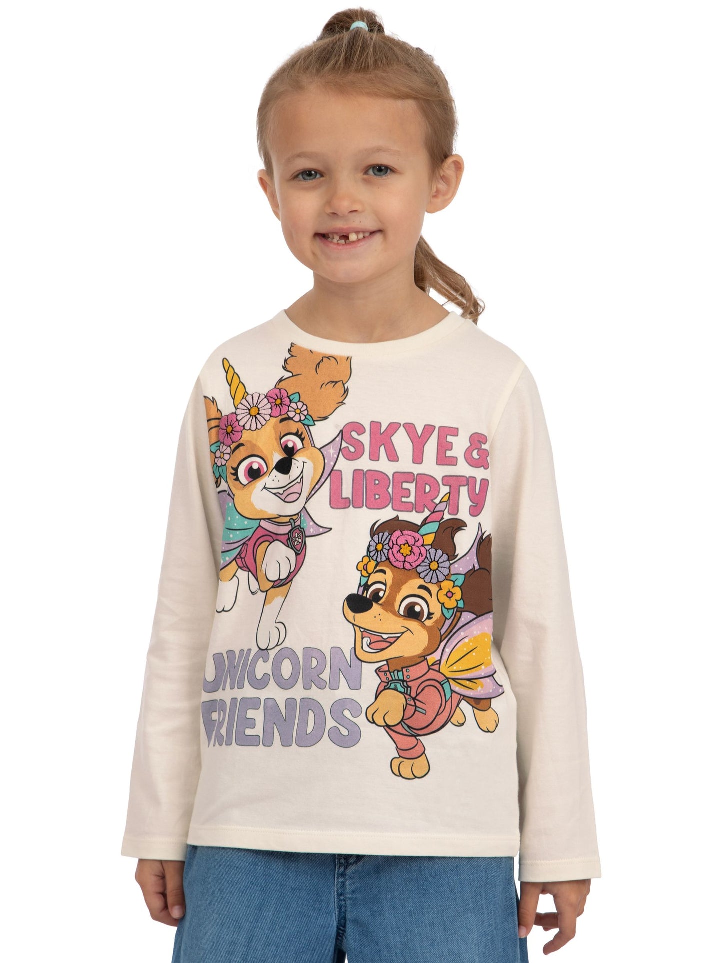 Dsiney Kidz - Character Cream PAW Patrol Long Sleeve Skye And Liberty T-Shirt image 7