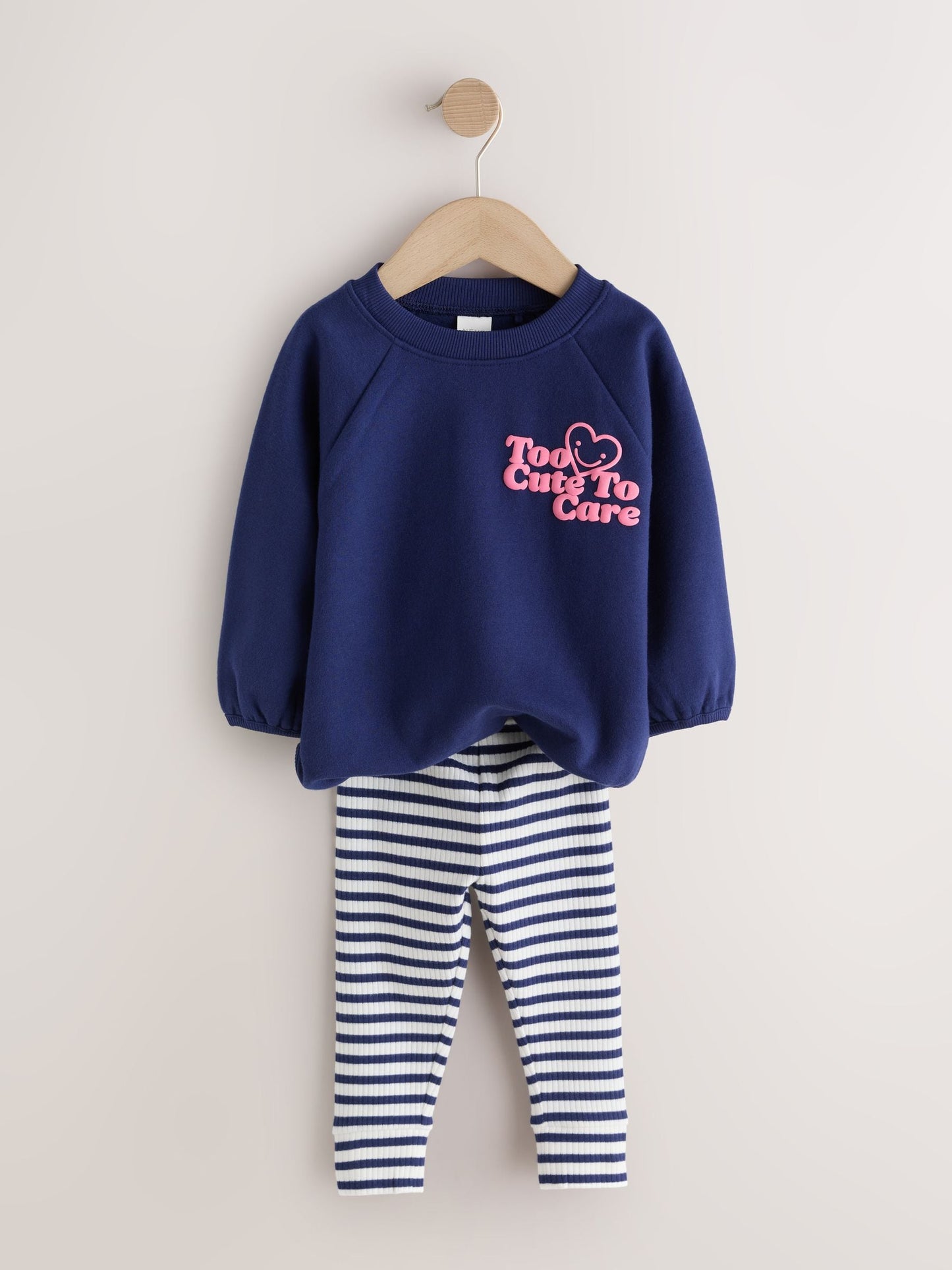 Navy/Pink Sweatshirt and Leggings Set 2 Pack (3mths-7yrs) image 10