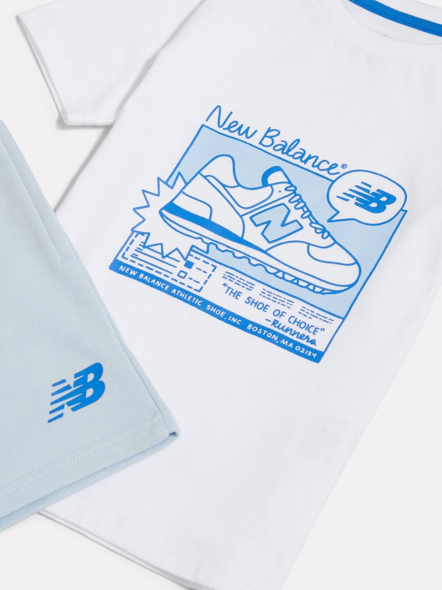 New Balance White Greatest Hits Graphic T-Shirt & Short Set image 3