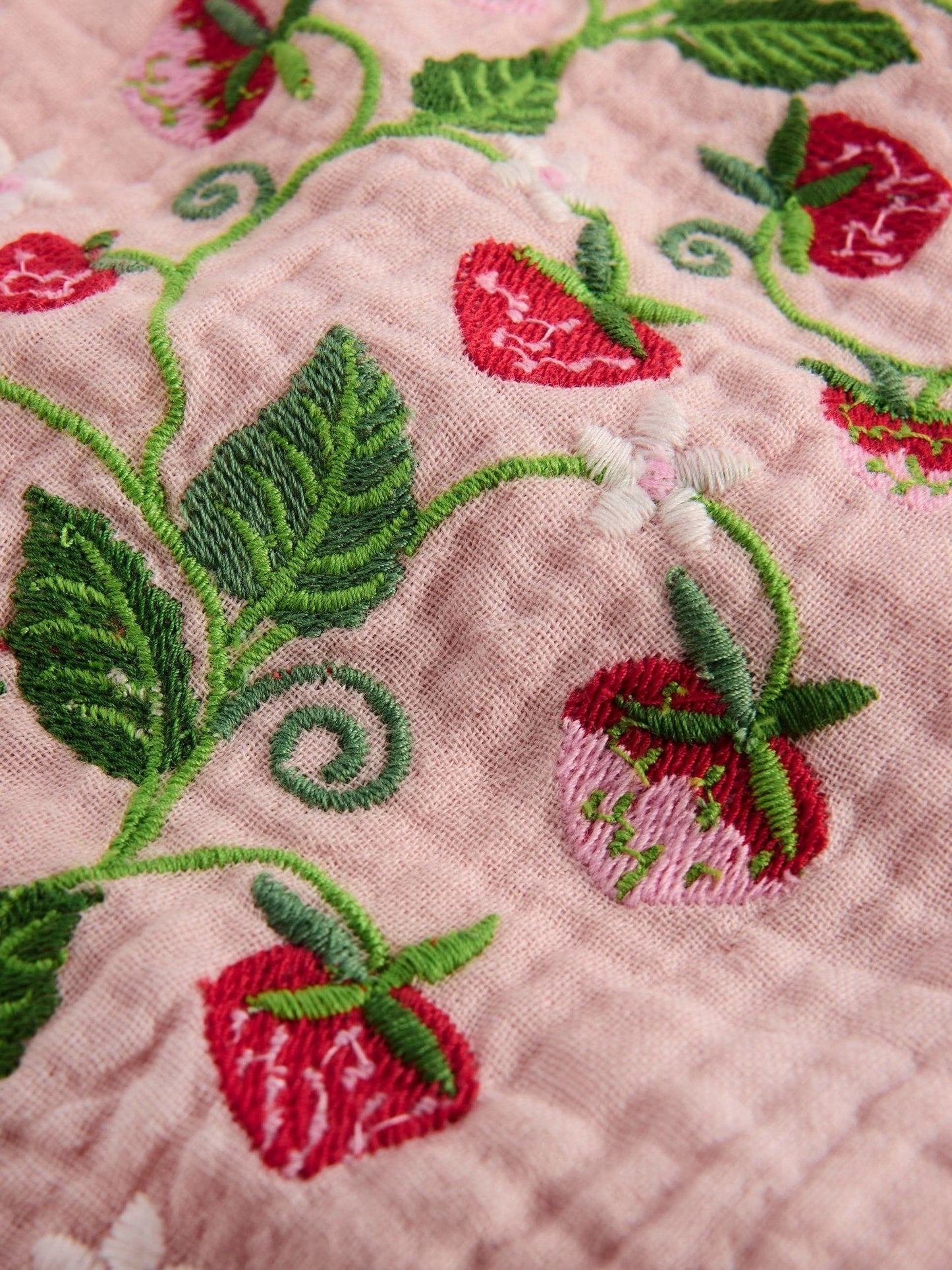 Boden Pink Embroidered Frilly Woven Top image 3