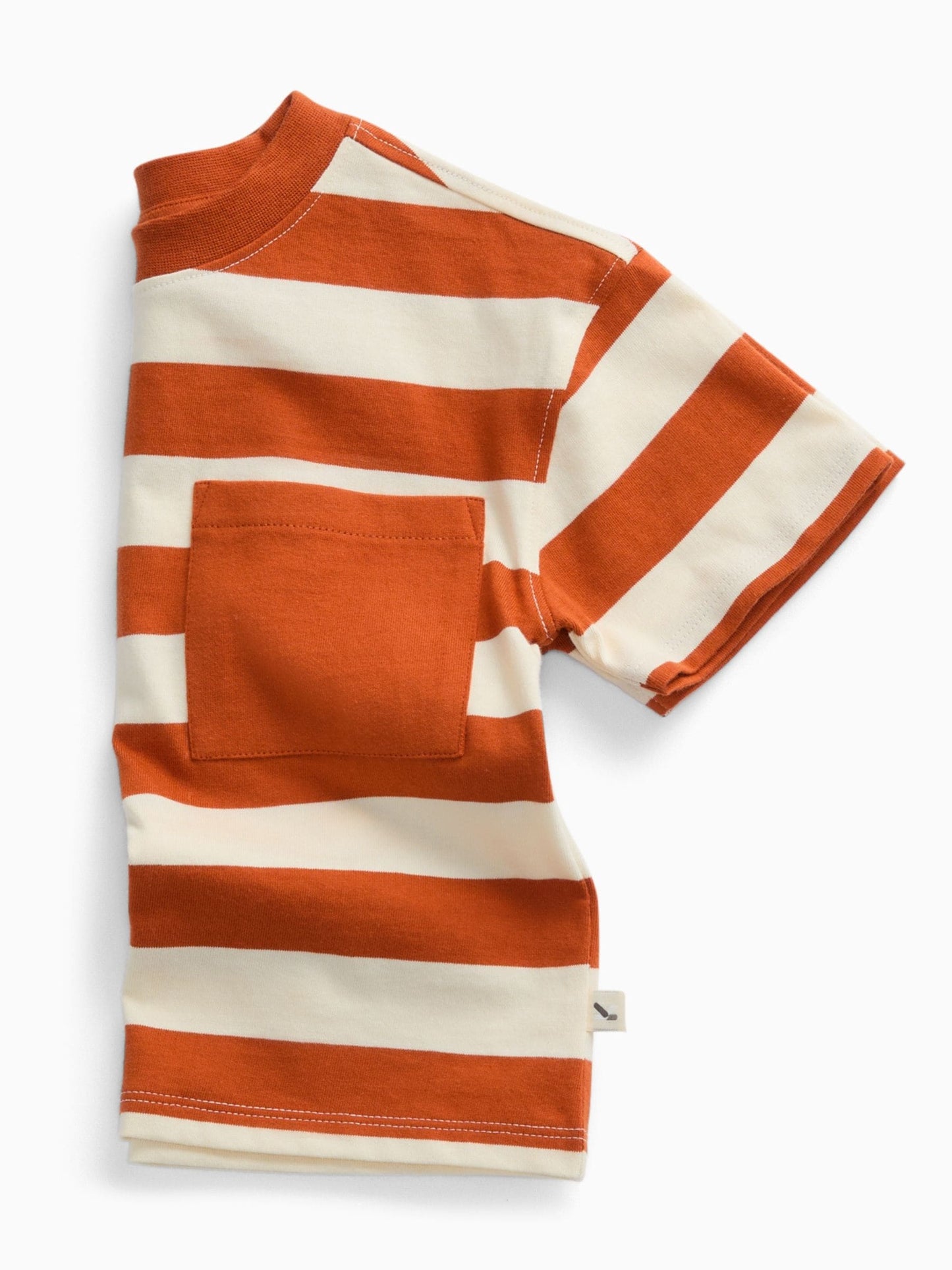 Dsiney Kidz - KIDLY by MORI Orange Striped Soft Cotton Oversized T-Shirt image 2