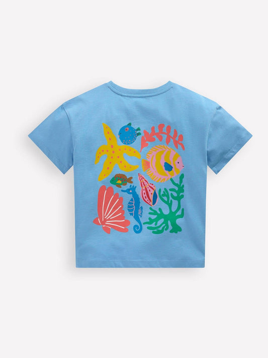 Boden Blue Short Sleeve Printed T-Shirt image 2