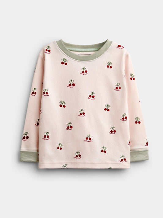 Dsiney Kidz - JoJo Maman Bébé Pink Cherry Grow-With-Me Jersey Pyjamas image 2