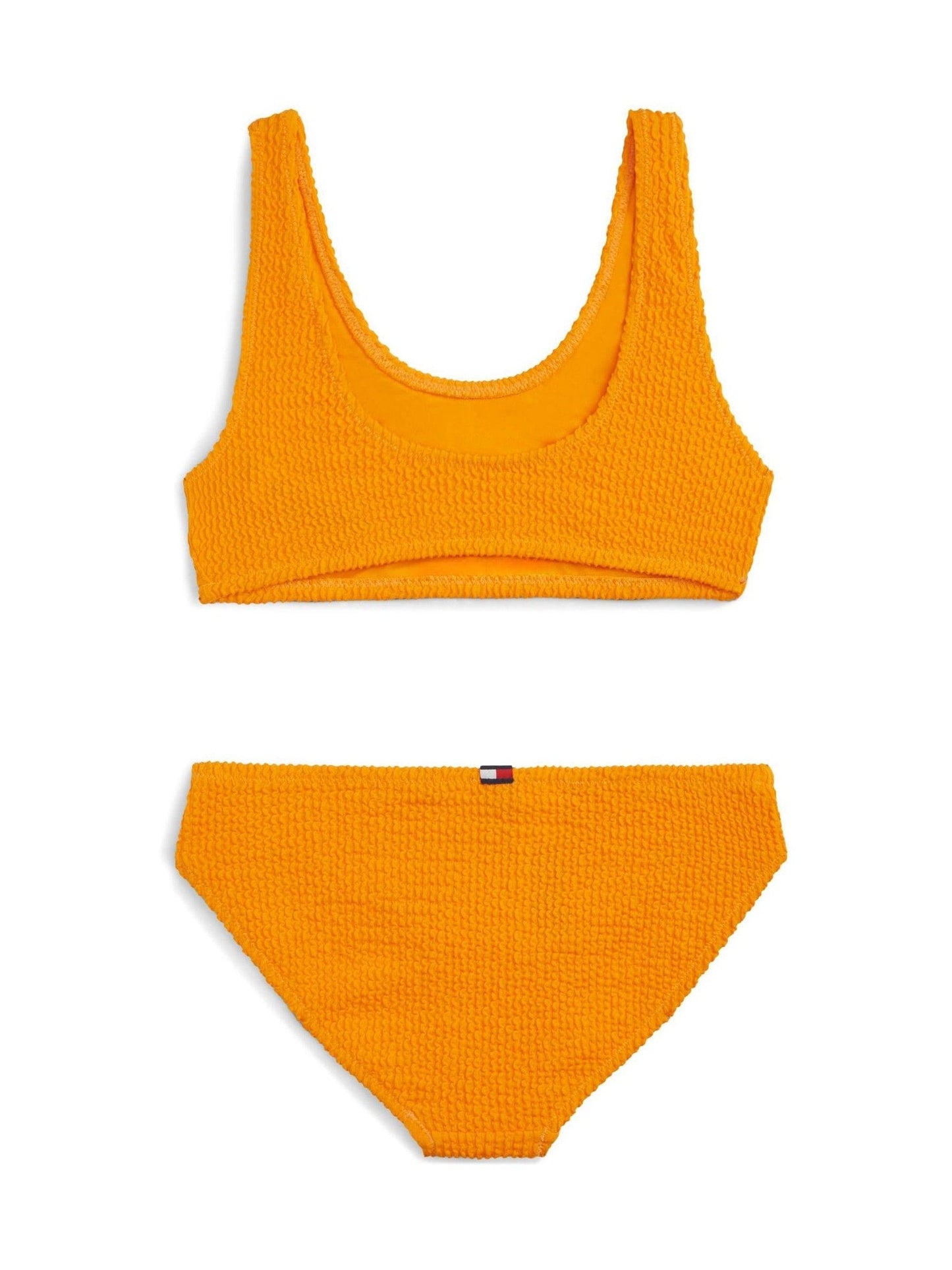 Tommy Hilfiger Orange Logo Embroidery Textured Bralette Bikini Set image 2