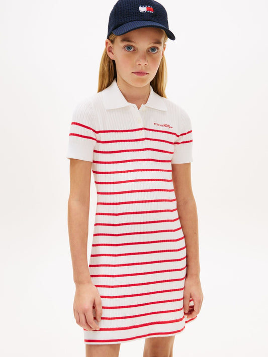 Tommy Hilfiger Red Logo Embroidery Short Sleeve Jumper Dress image 2