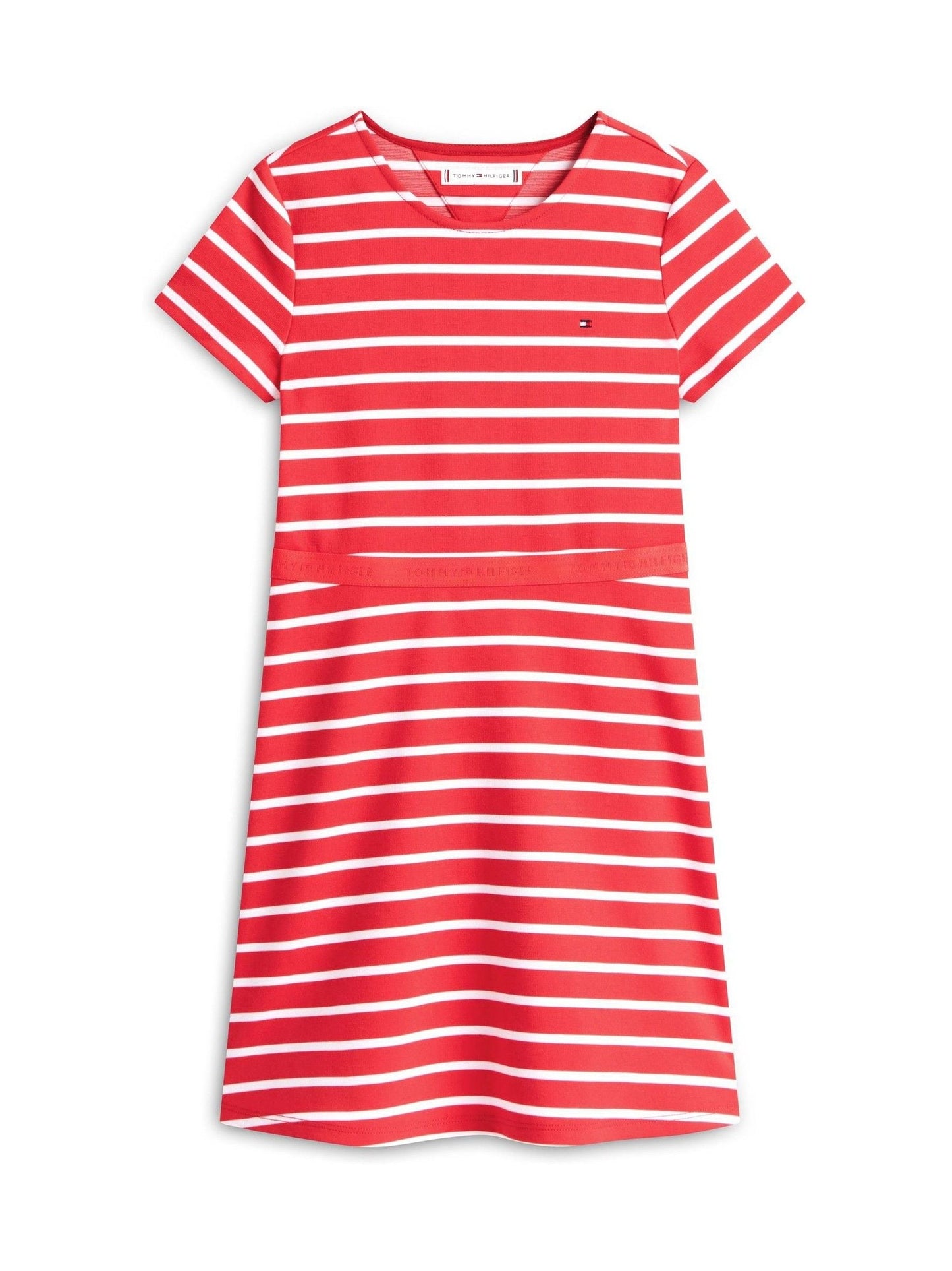 Tommy Hilfiger Red Essential Short Sleeve Skater Dress image 5