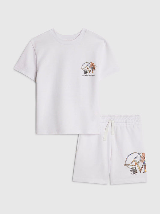 River Island White Del Maar T-Shirt & Shorts Set image 2