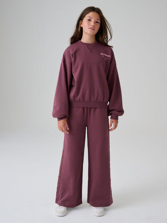 smALLSAINTS Burgundy Red Underground Satin Panel Sweatshirt and Joggers Set - image 2