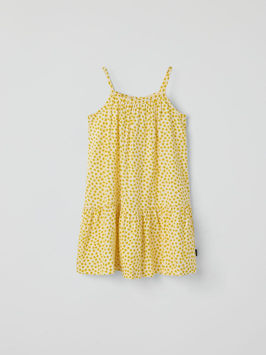Dsiney Kidz - Polarn O. Pyret Yellow Striped Drop Waist Strap Dress image 2