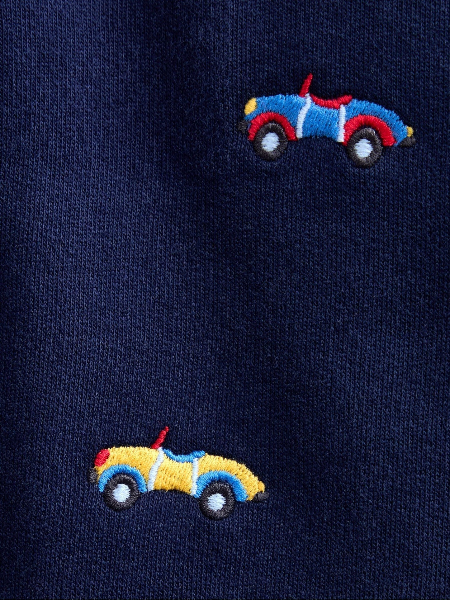 Jojo Maman Bébé Navy Blue Car Embroidered Polo Romper image 4