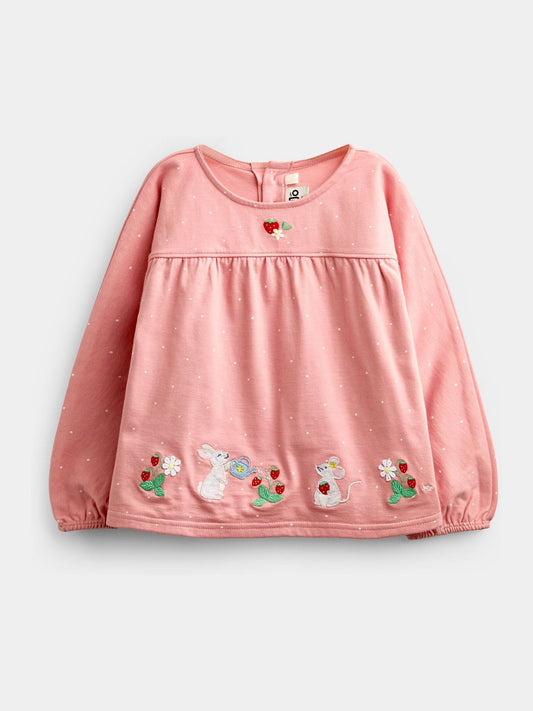 Dsiney Kidz - Jojo Maman Bébé Pink Mouse & Strawberry Appliqué Tunic & Legging Set image 2
