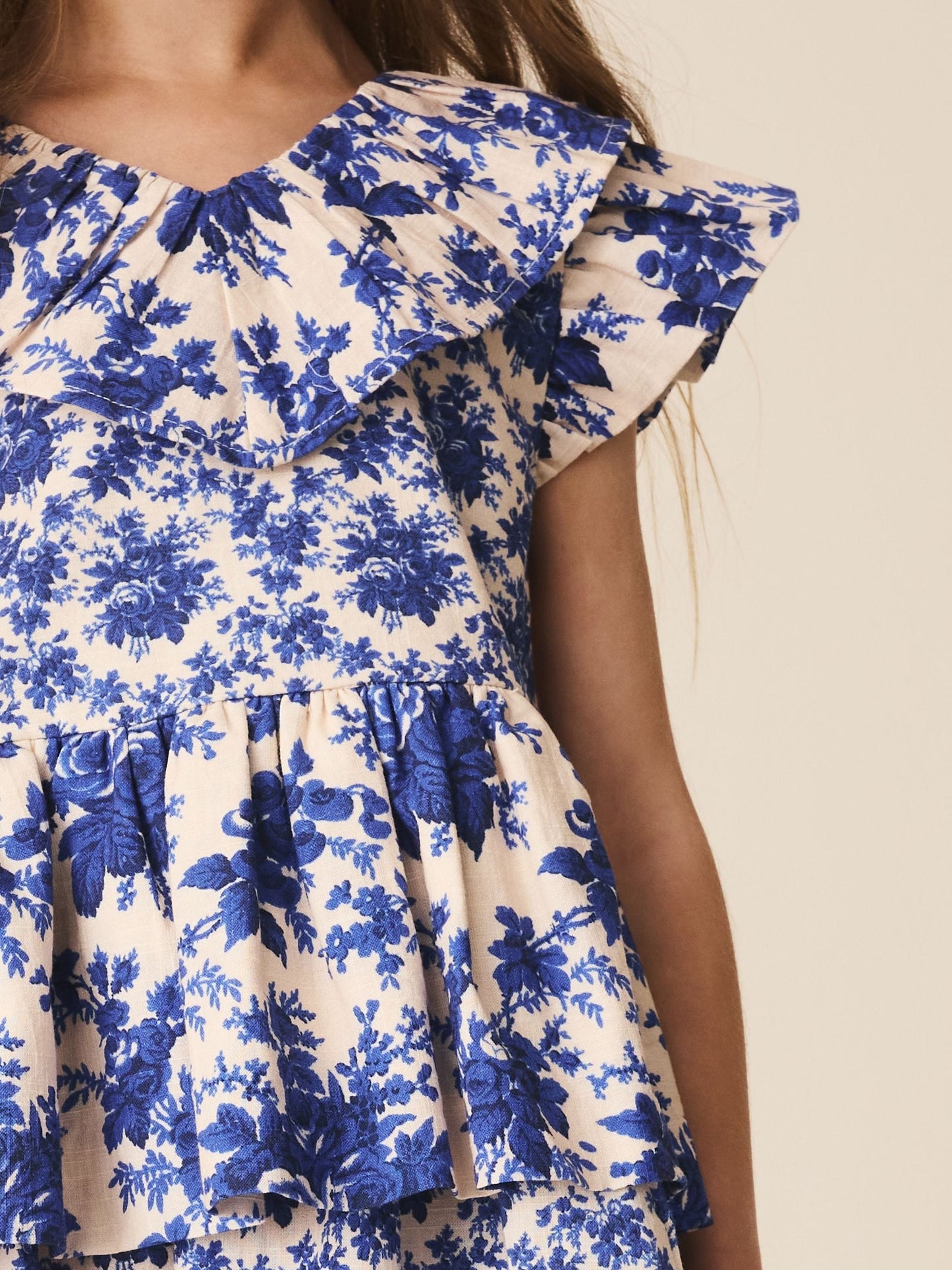 Dsiney Kidz - Blue Floral Ruffle Collar Dress (3-16yrs) image 4