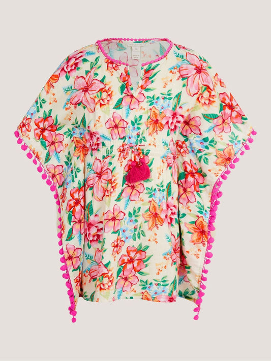 Dsiney Kidz - Monsoon Multi Floral Print Pom Pom Kaftan image 2