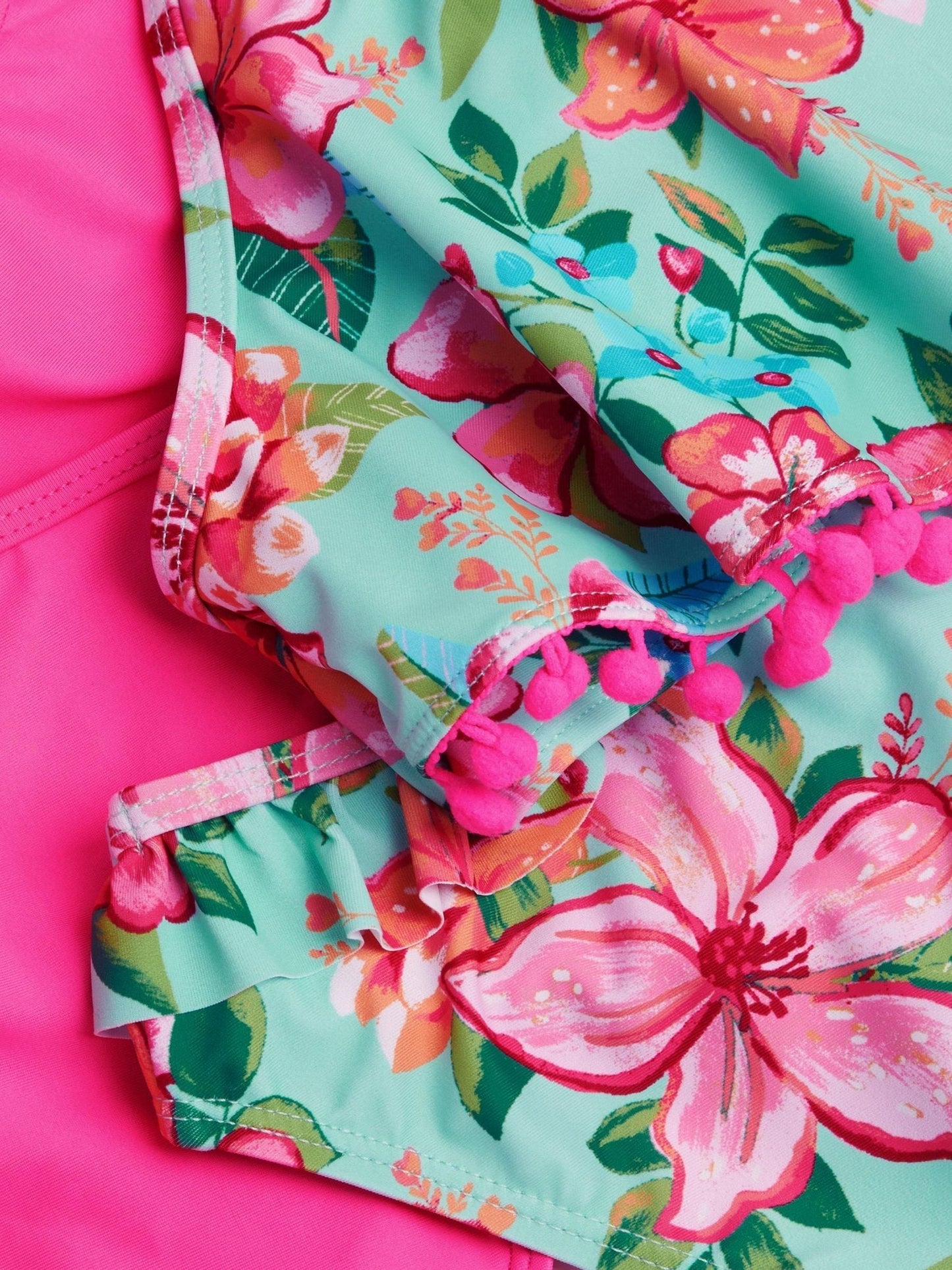 Dsiney Kidz - Monsoon Pink Floral & Plain Bikini Set 2 Pack image 3