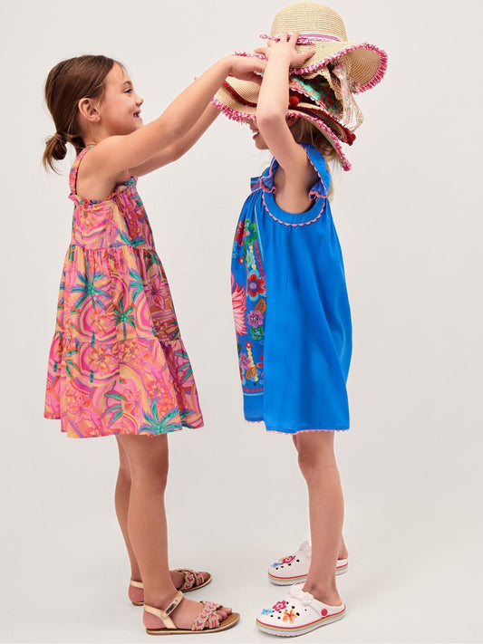 Dsiney Kidz - Monsoon Orange Tropical Swirl Print Beach Dress image 2