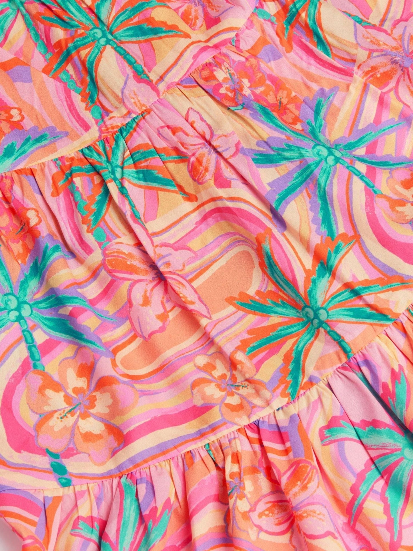 Monsoon Orange Tropical Swirl Print Beach Dress image 4